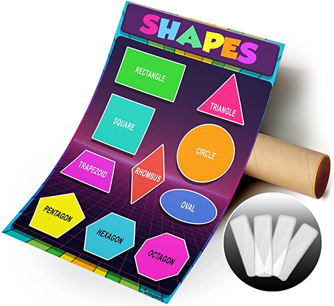 ADOGEO School Smarts Shapes Poster Elementary Poster Chart Poster